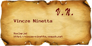 Vincze Ninetta névjegykártya